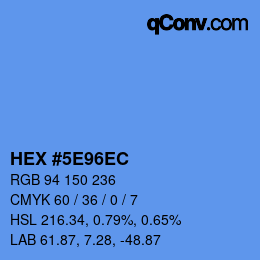 Color code: HEX #5E96EC | qconv.com
