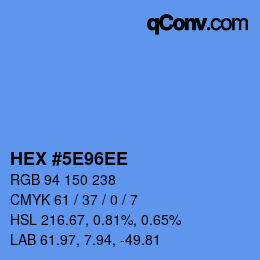 Color code: HEX #5E96EE | qconv.com