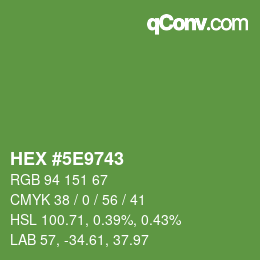 Color code: HEX #5E9743 | qconv.com