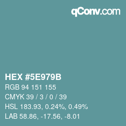 Color code: HEX #5E979B | qconv.com