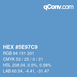 カラーコード: HEX #5E97C9 | qconv.com