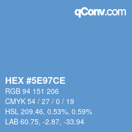 Color code: HEX #5E97CE | qconv.com