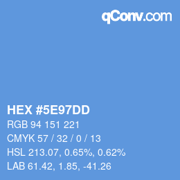 Color code: HEX #5E97DD | qconv.com