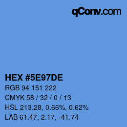 Color code: HEX #5E97DE | qconv.com