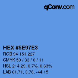 カラーコード: HEX #5E97E3 | qconv.com