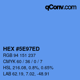 Color code: HEX #5E97ED | qconv.com