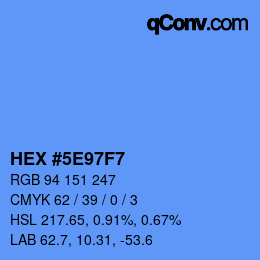 カラーコード: HEX #5E97F7 | qconv.com