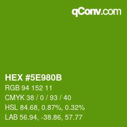 Color code: HEX #5E980B | qconv.com