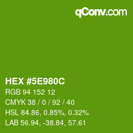 Color code: HEX #5E980C | qconv.com