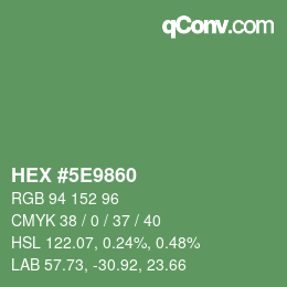 Color code: HEX #5E9860 | qconv.com