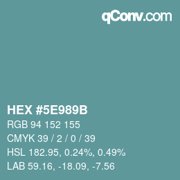 Color code: HEX #5E989B | qconv.com