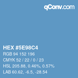 Color code: HEX #5E98C4 | qconv.com