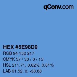 Farbcode: HEX #5E98D9 | qconv.com