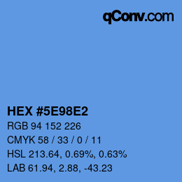 カラーコード: HEX #5E98E2 | qconv.com