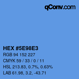 Color code: HEX #5E98E3 | qconv.com