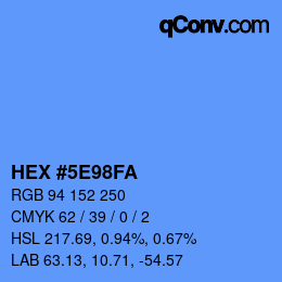 カラーコード: HEX #5E98FA | qconv.com