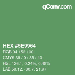 Farbcode: HEX #5E9964 | qconv.com
