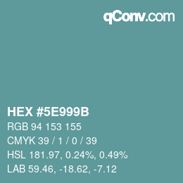 Color code: HEX #5E999B | qconv.com