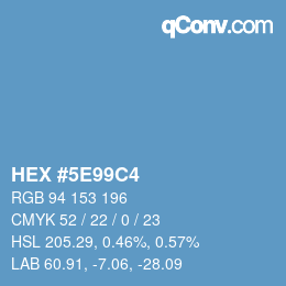 Color code: HEX #5E99C4 | qconv.com