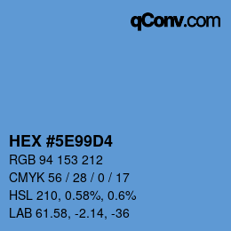 Código de color: HEX #5E99D4 | qconv.com