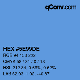 Color code: HEX #5E99DE | qconv.com