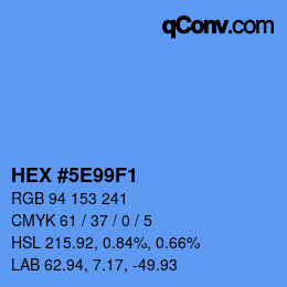 Color code: HEX #5E99F1 | qconv.com