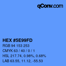 Color code: HEX #5E99FD | qconv.com