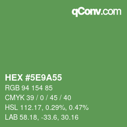 Farbcode: HEX #5E9A55 | qconv.com