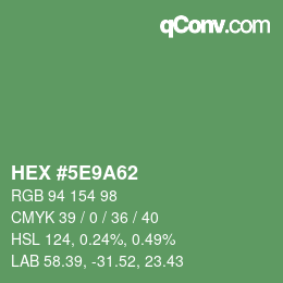 Código de color: HEX #5E9A62 | qconv.com