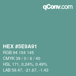 Color code: HEX #5E9A91 | qconv.com