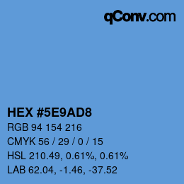 Color code: HEX #5E9AD8 | qconv.com