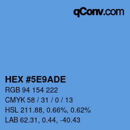 Farbcode: HEX #5E9ADE | qconv.com