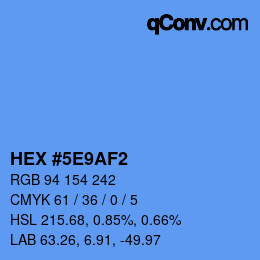 Color code: HEX #5E9AF2 | qconv.com