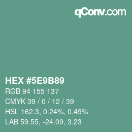 Color code: HEX #5E9B89 | qconv.com
