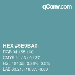 Color code: HEX #5E9BA0 | qconv.com