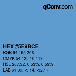 Code couleur: HEX #5E9BCE | qconv.com