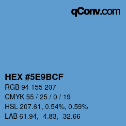 Color code: HEX #5E9BCF | qconv.com