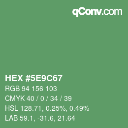 Color code: HEX #5E9C67 | qconv.com