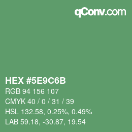 Farbcode: HEX #5E9C6B | qconv.com