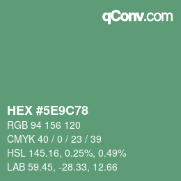 Color code: HEX #5E9C78 | qconv.com
