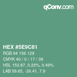 Color code: HEX #5E9C81 | qconv.com