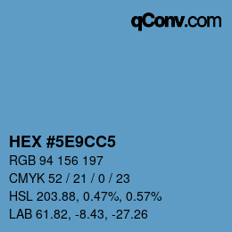 Color code: HEX #5E9CC5 | qconv.com