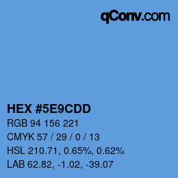 Farbcode: HEX #5E9CDD | qconv.com