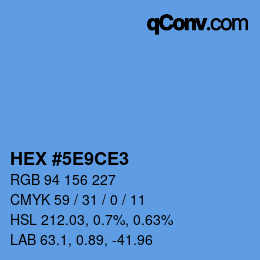 カラーコード: HEX #5E9CE3 | qconv.com