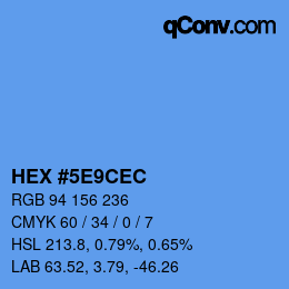 Color code: HEX #5E9CEC | qconv.com