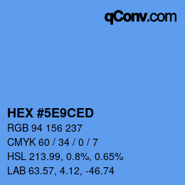 Color code: HEX #5E9CED | qconv.com