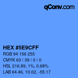 Color code: HEX #5E9CFF | qconv.com