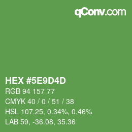Código de color: HEX #5E9D4D | qconv.com