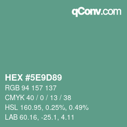 Color code: HEX #5E9D89 | qconv.com