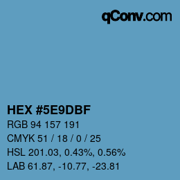 Color code: HEX #5E9DBF | qconv.com